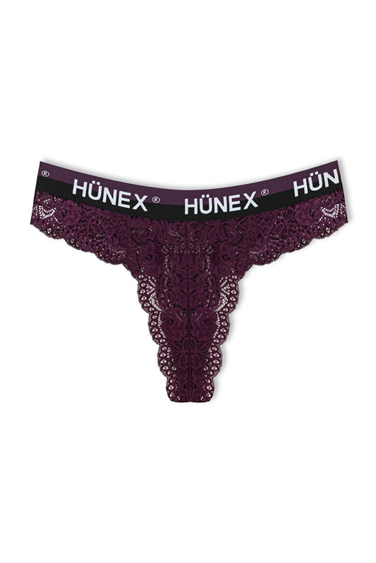 Lace Written Rubber Thong Women's Panties