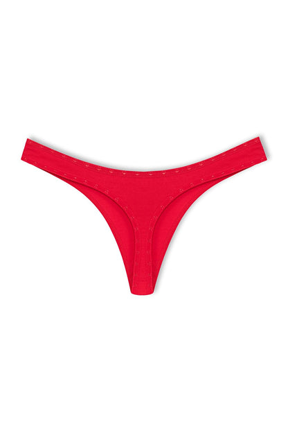 Cotton Heart Elastic Basic Thong Women's Panties 3-Piece