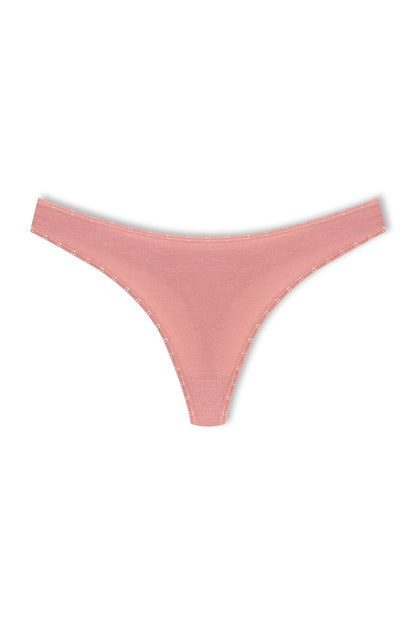 Cotton Heart Elastic Basic Thong Women's Panties 3-Piece