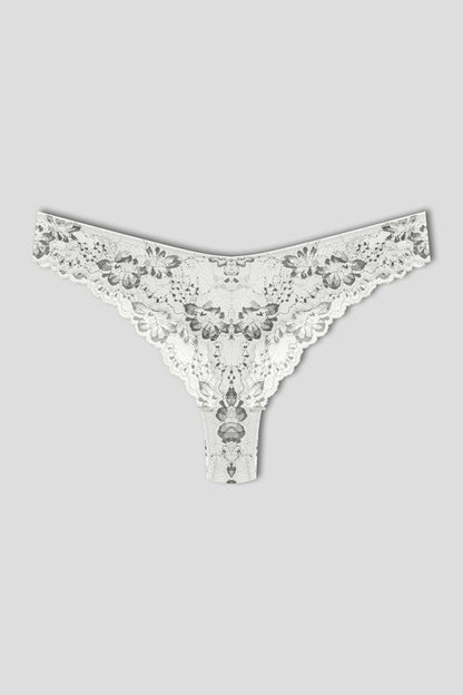 Double Color Lace High Waist Brazilian Women's Thong Panties 9'L