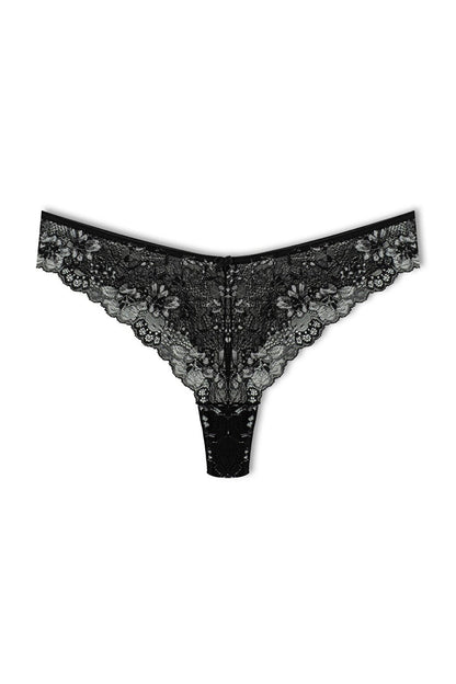 Double Color Lace High Waist Brazilian Women's Thong Panties 9'L