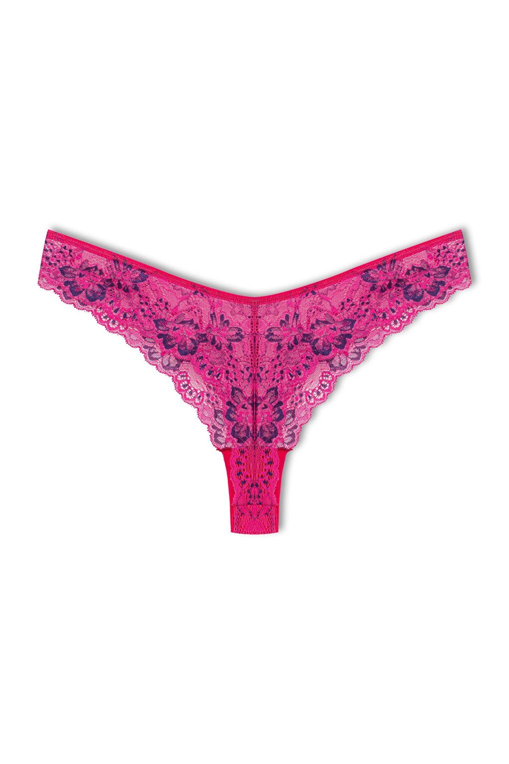 Double Color Lace High Waist Brazilian Women's Thong Panties 9'L