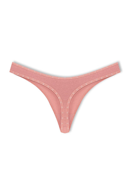 Cotton Heart Elastic Basic Thong Women's Panties 3-Piece