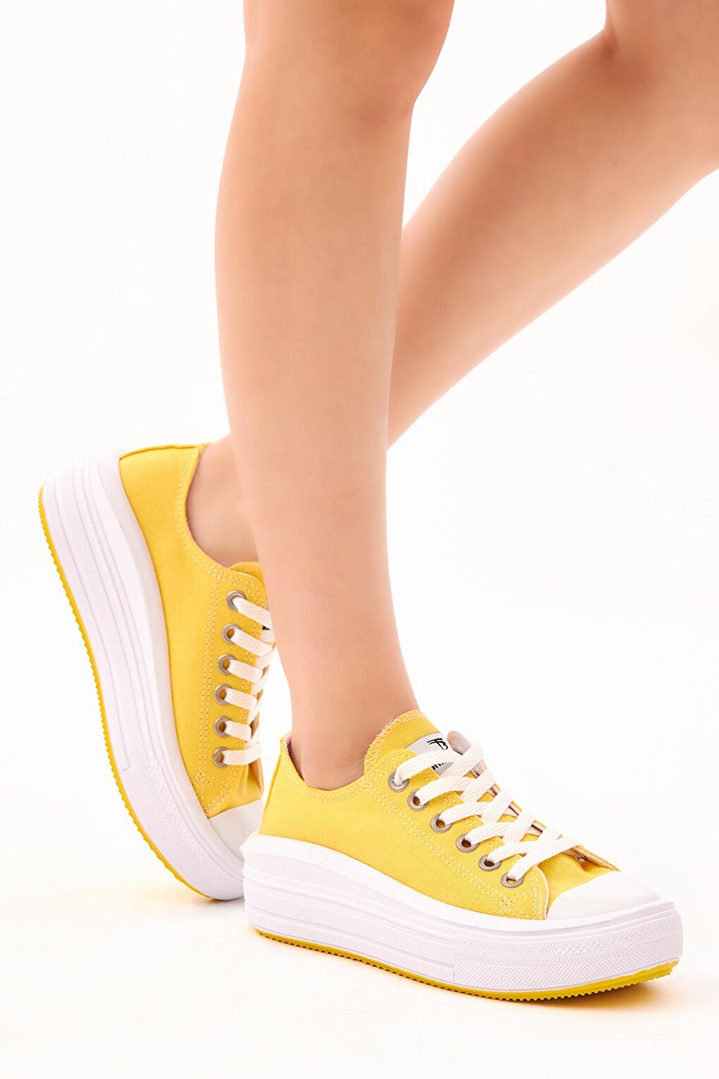 Women's Yellow Comfortable Mold Thick Sole Sneakers