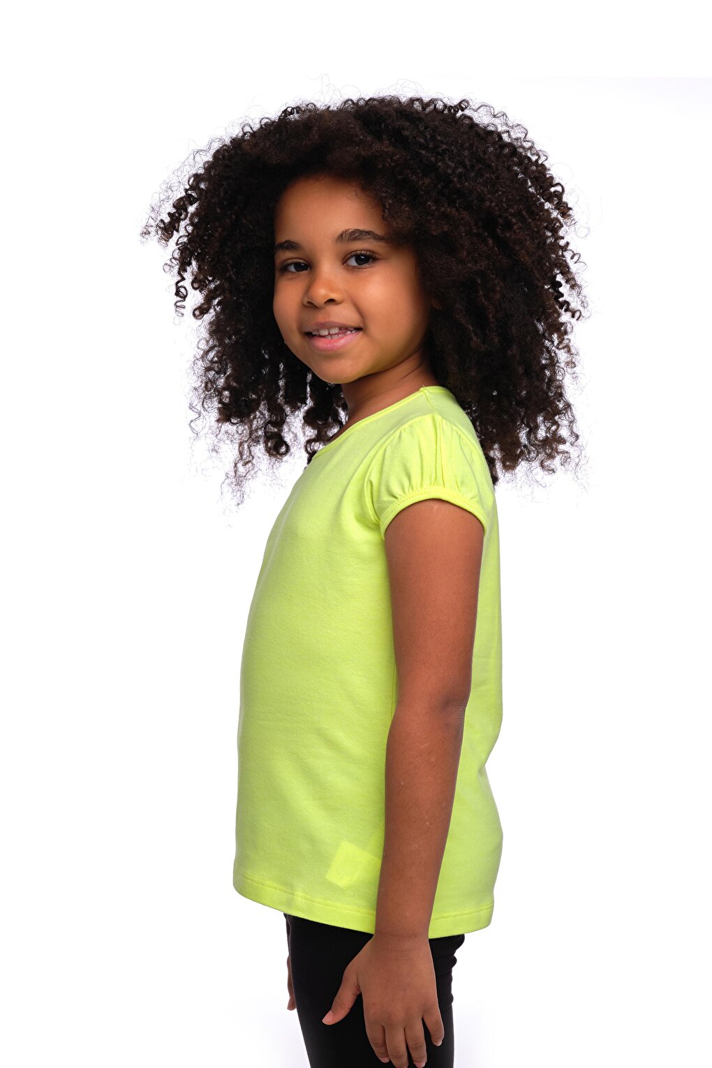 Neon Yellow Girl's Short Sleeve Basic T-Shirt