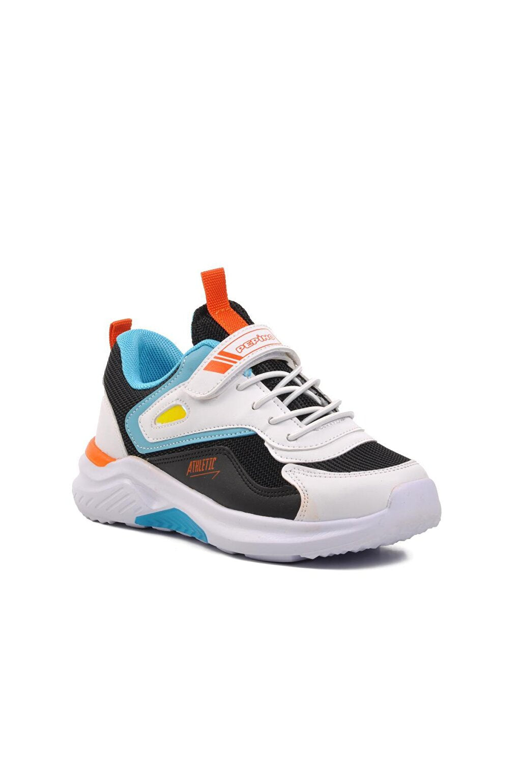 1543-F Black-White-Turquoise Children's Sports Shoes