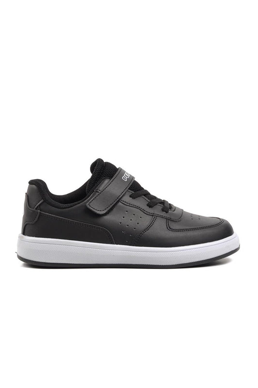 1-F Black-White Kids Sneaker