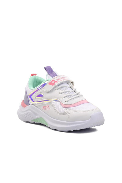 1543-F White-Water Green-Lilac Children's Sports Shoes