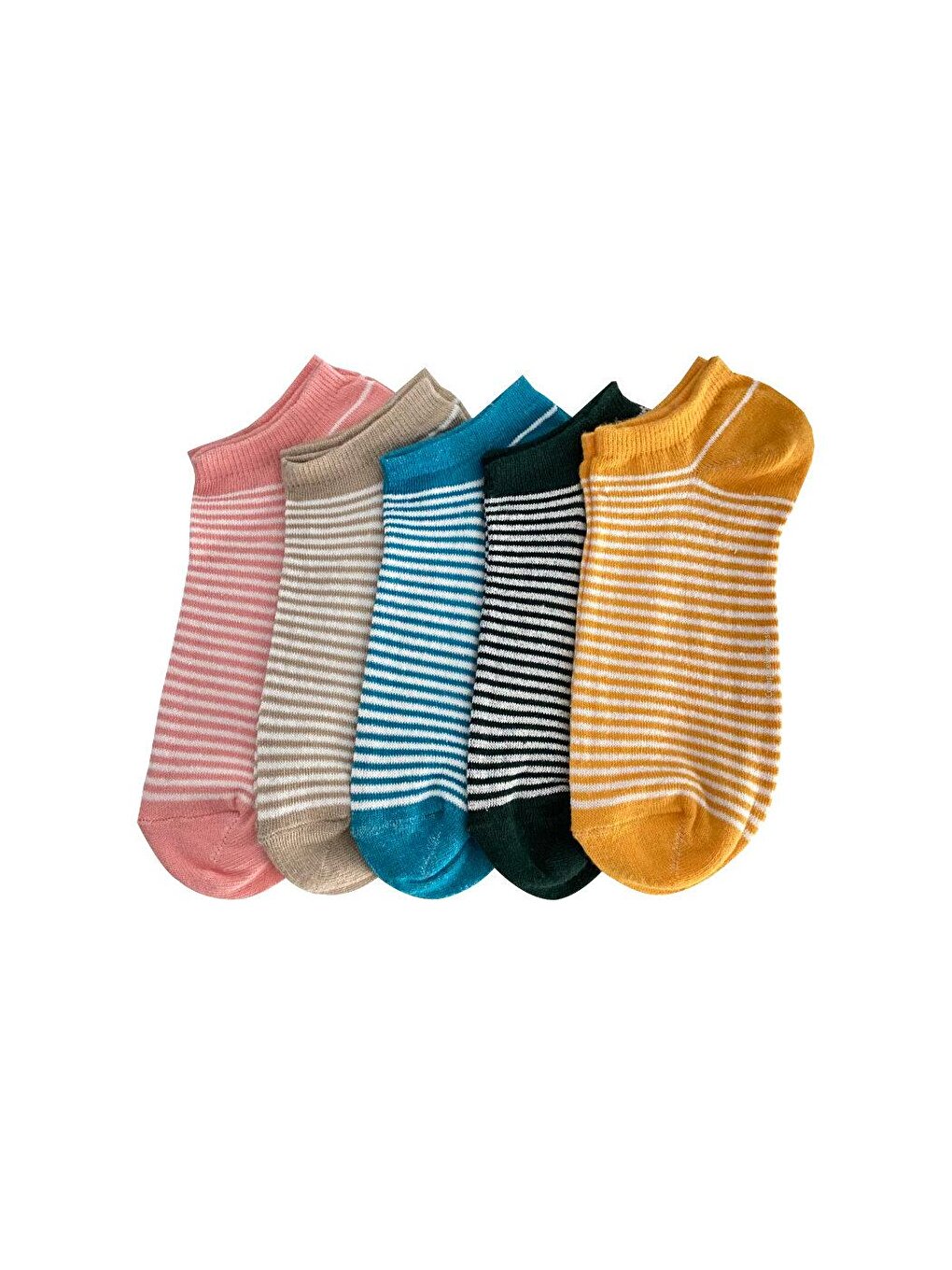 Women's 5-Piece Short Socks Stripe Model