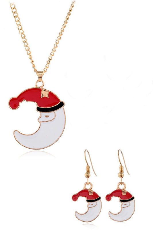 New Year's Gift Deer Moon Grandfather Necklace Earring Set of 3