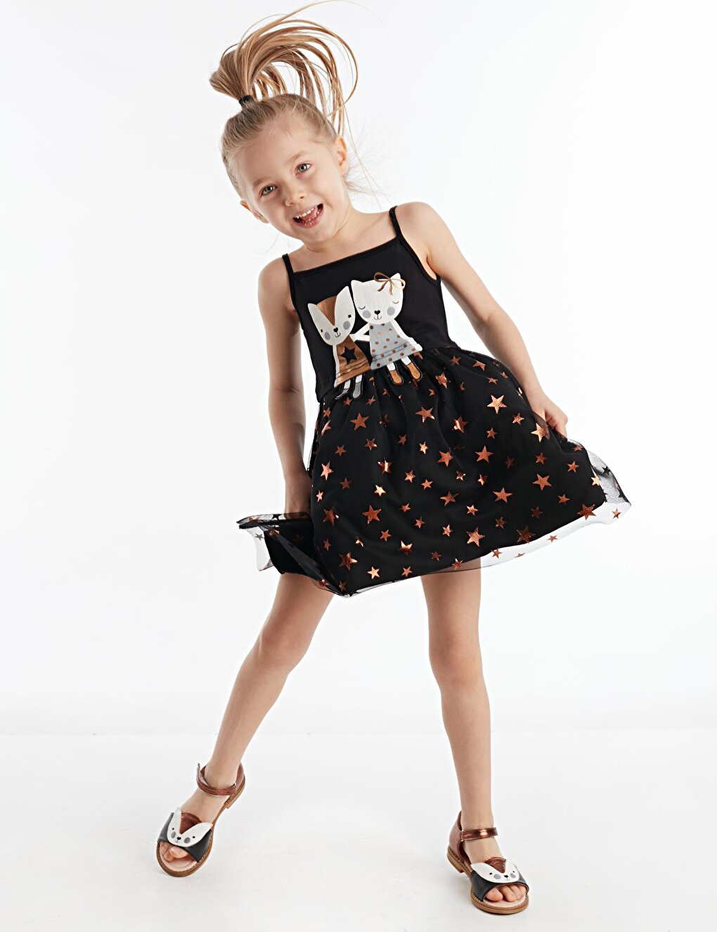 Black Copper Star Girl Dress