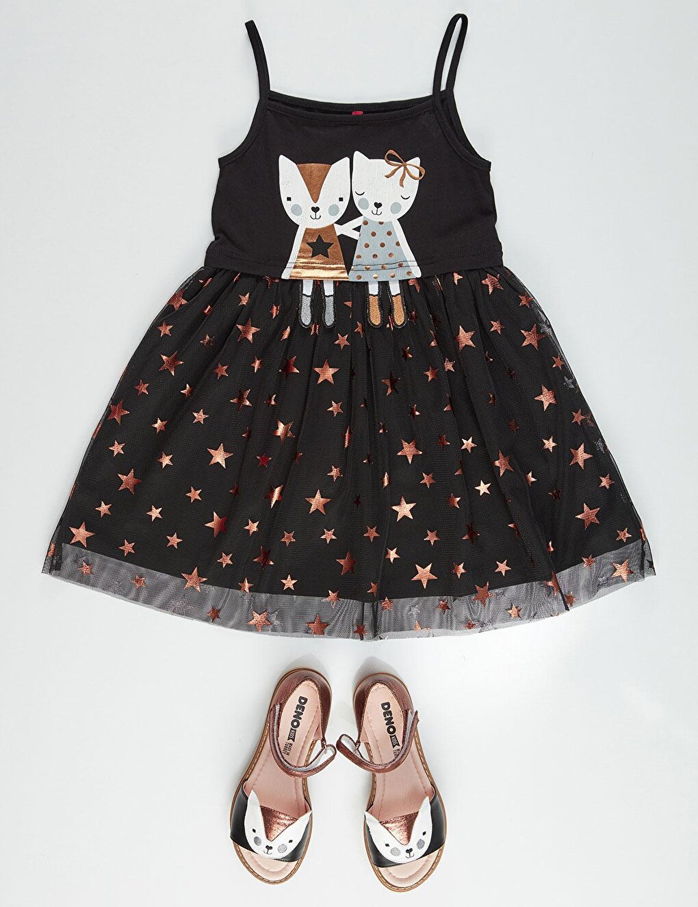 Black Copper Star Girl Dress