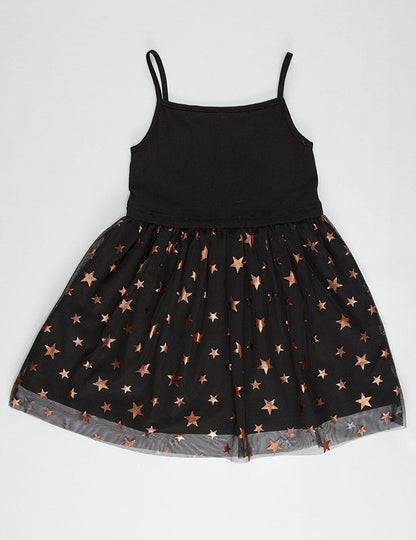 Black Copper Star Girl Dress