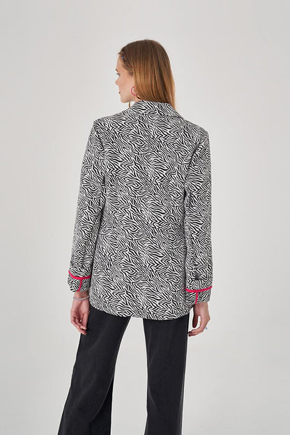 Zebra Patterned Black Jacket