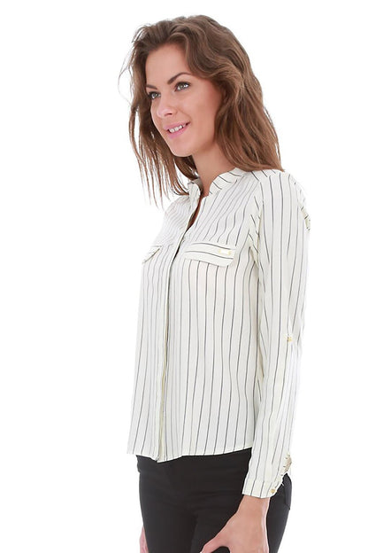 3455 Striped Shirt - Ecru