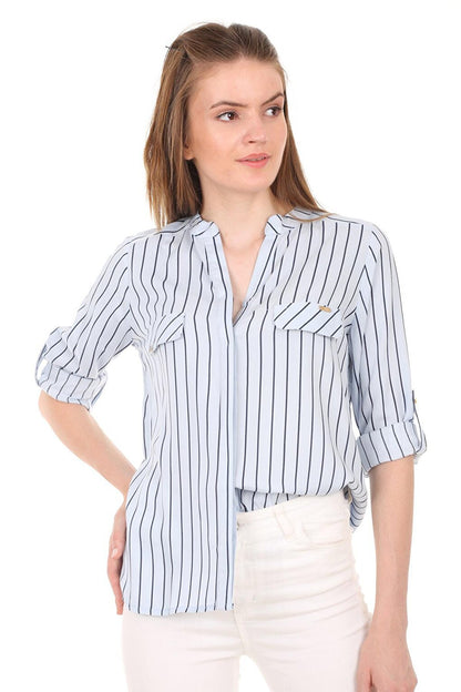 3455 Striped Shirt - Blue