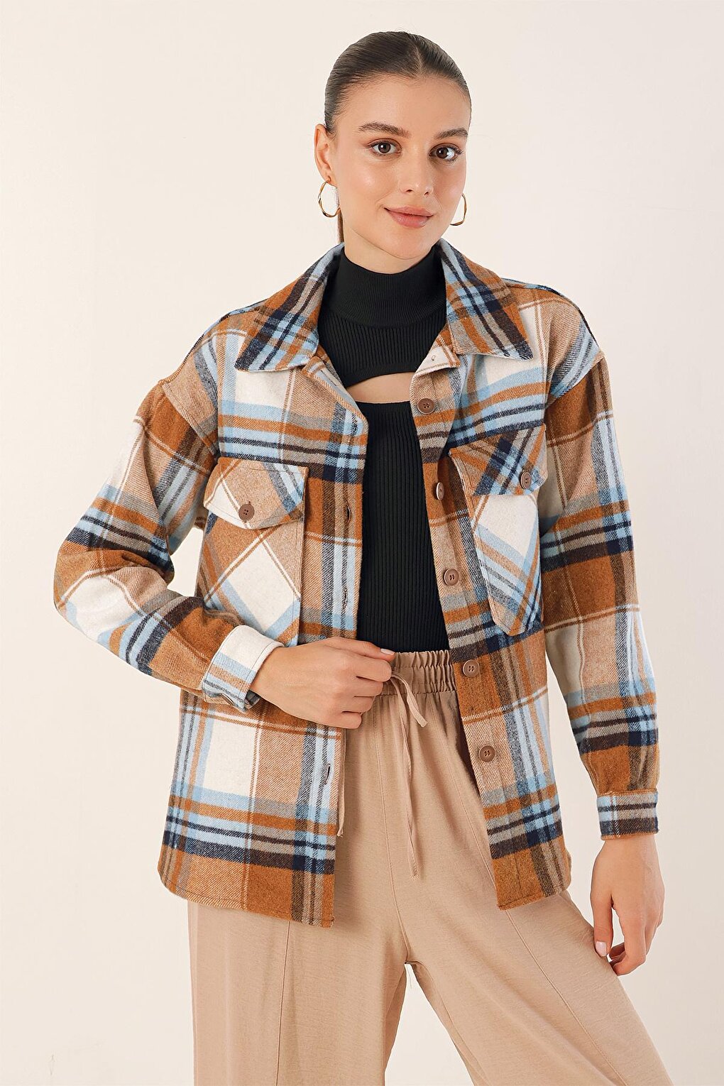 3958 Oversize Lumberjack Shirt - Tan