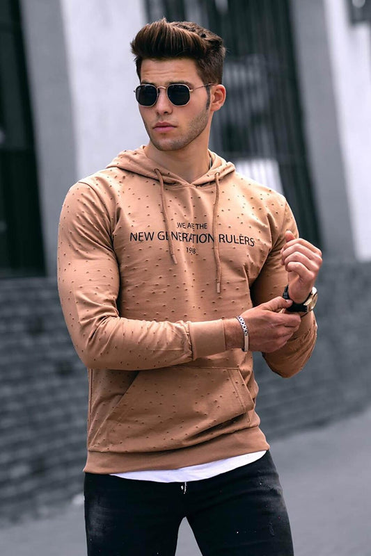 Camel Printed hooded Sweatshirt 4125