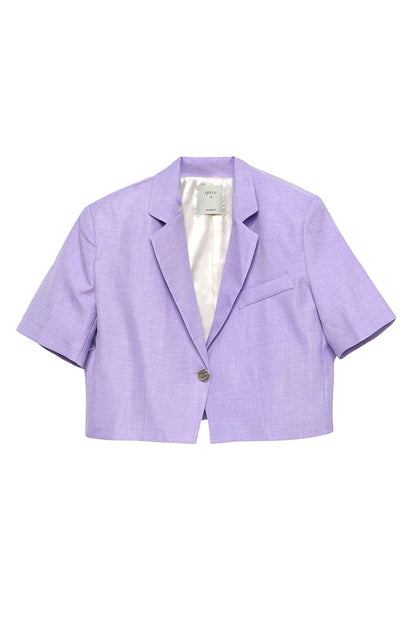 Padded Crop Blazer Jacket Lilac