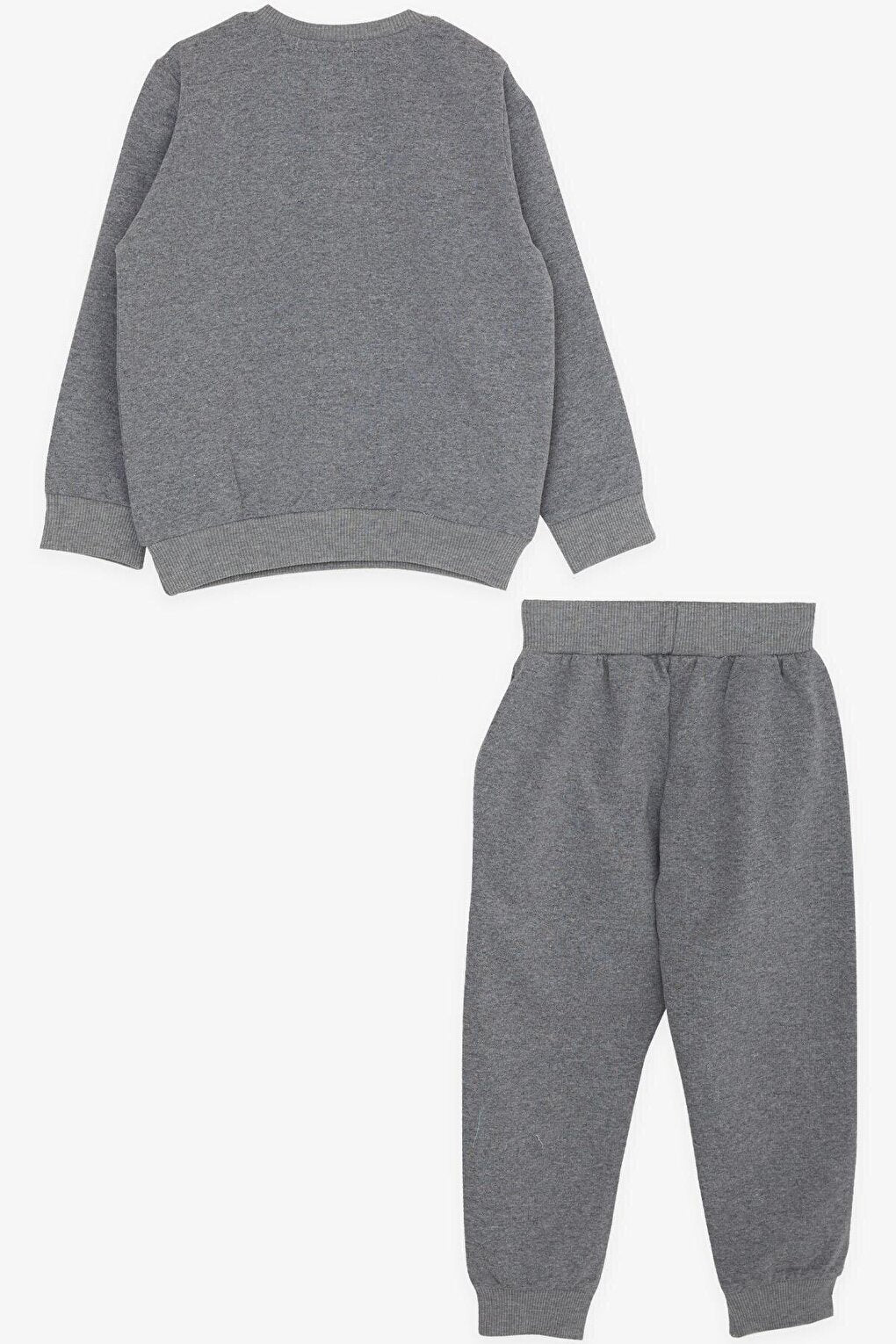 Boy's Tracksuit Set Colorful Slogan Printed Gray (Age 1-3)