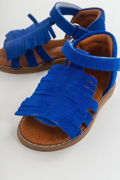 Girl's Saks Blue Leather healthy Supported Children's Sandals