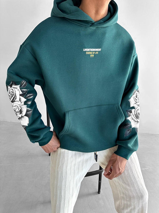 Oversize 777 Printed Sweatshirt Green