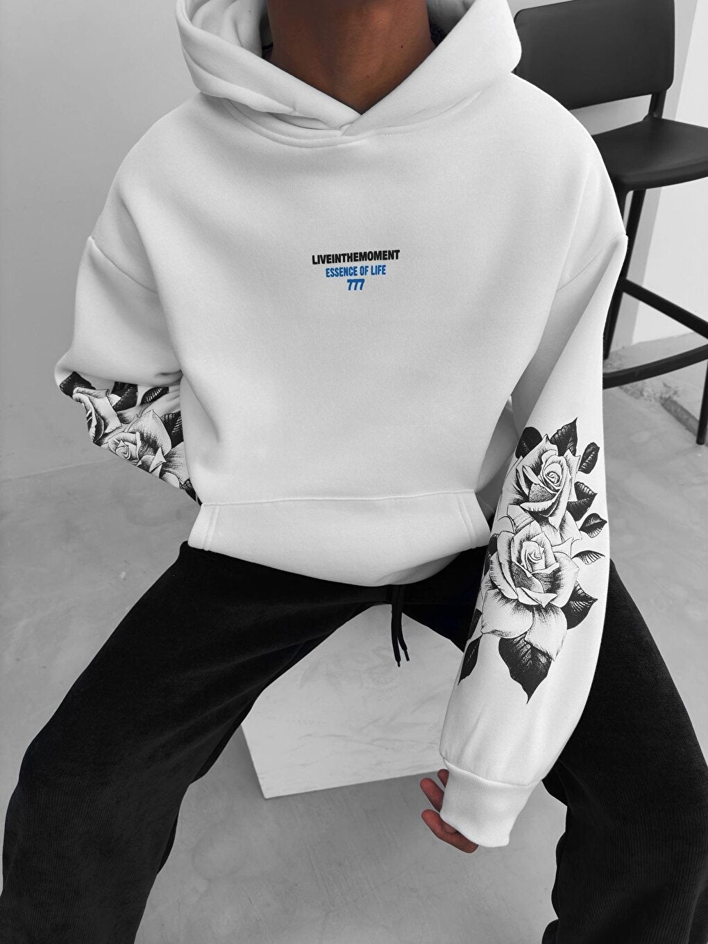 Oversize 777 Printed Sweatshirt White