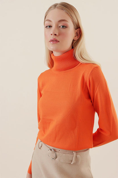 15747 Turtleneck Knitwear Sweater - Orange