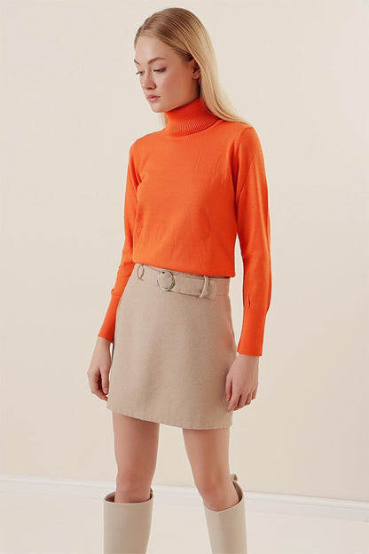 15747 Turtleneck Knitwear Sweater - Orange