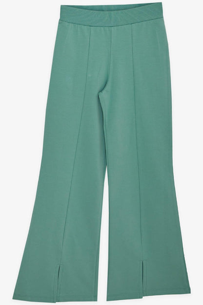 Girl's Trousers Suit, Text Printed, Slit, Mint Green (Age 10-14)