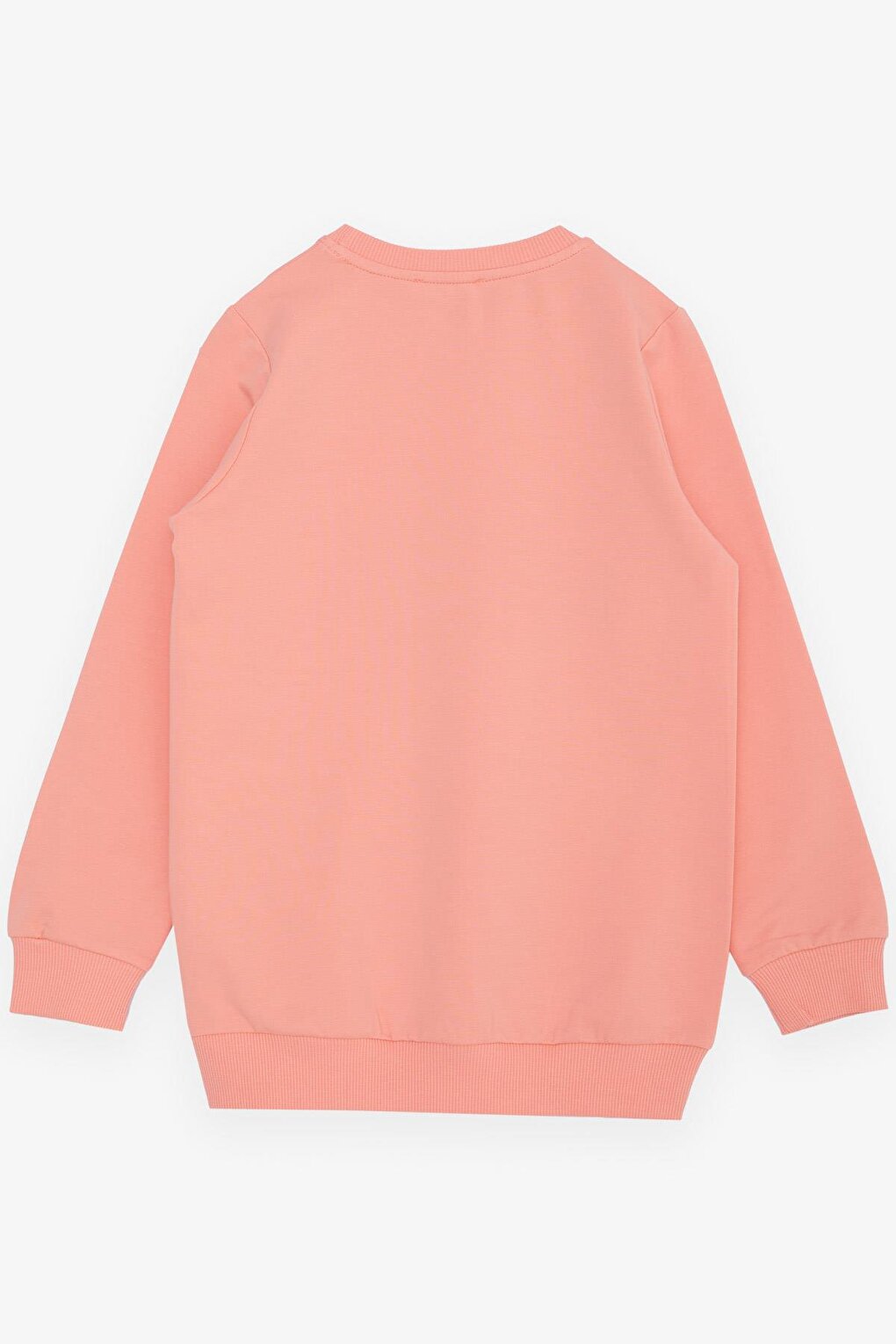 Girl's Sweatshirt Gilded Text Printed Salmon (Age 6-12)