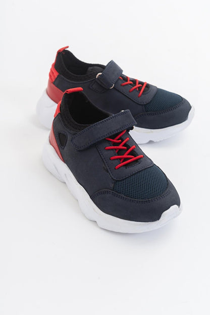 Boys' Navy Blue Leather healthy Supported Children's Shoes