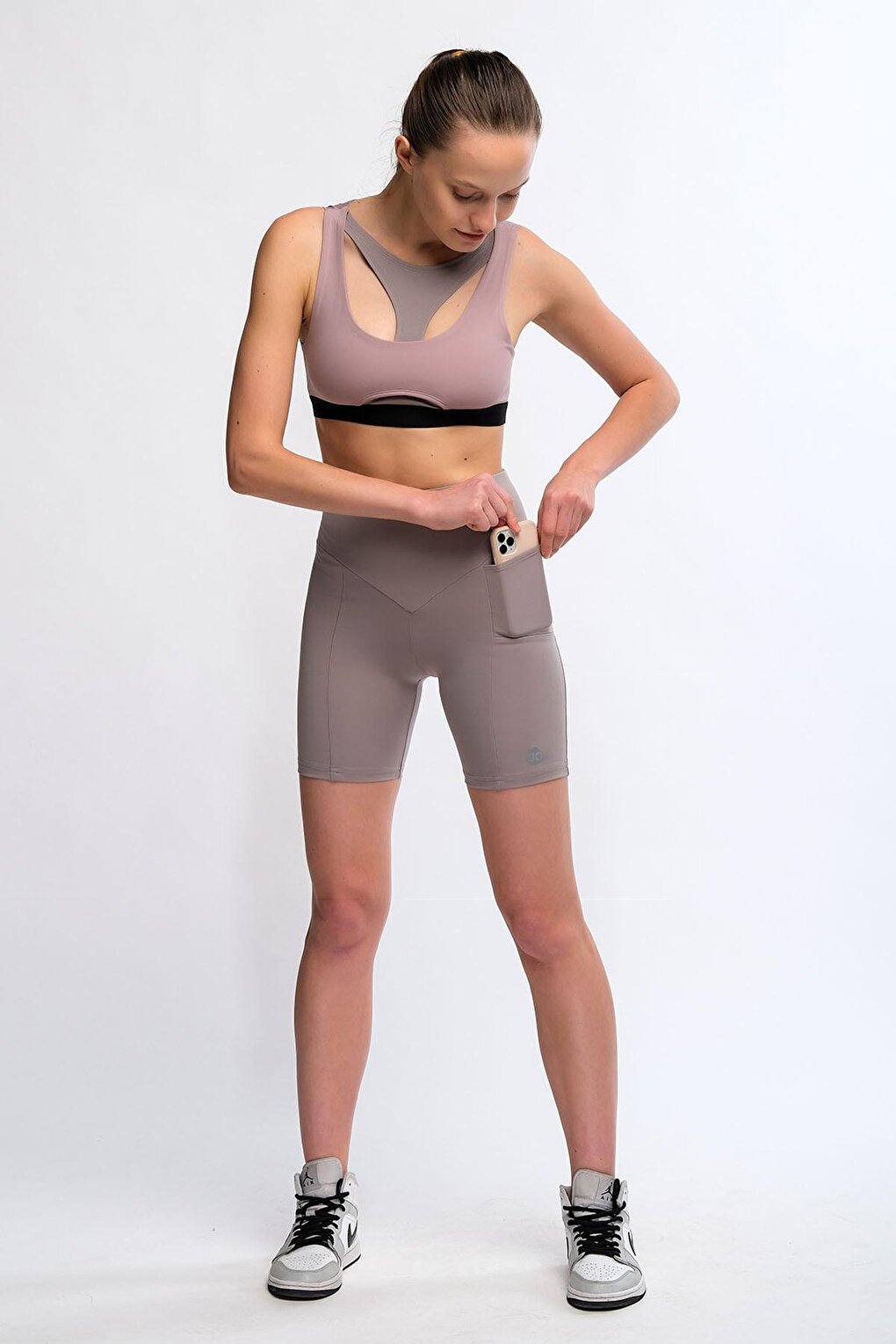 Gray Women's High Waist Extra Comfortable Biker Short Sports Shorts Tights - Velo