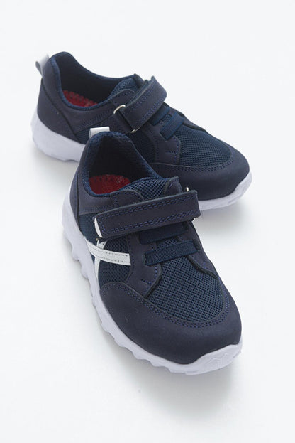 Unisex Children's Navy Blue Leather healthy Supported Sports Shoes