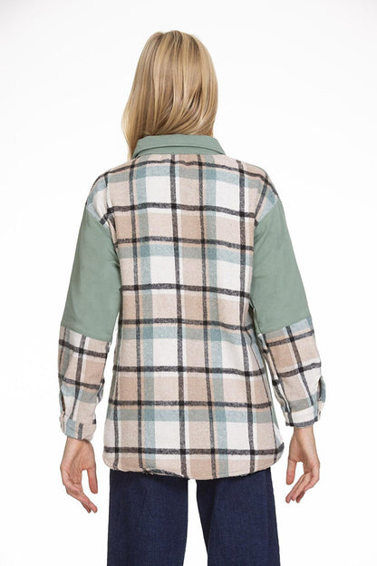 Girl's Garnished Plaid Shirt Lx152