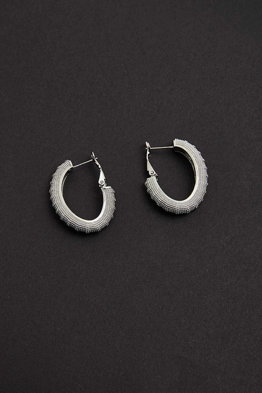 Women's Accessory Oval Steel Earrings