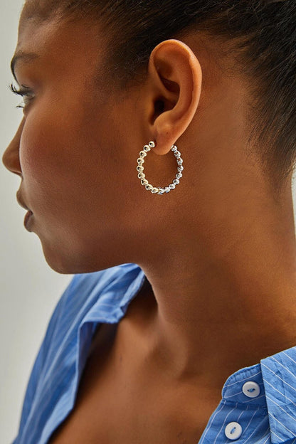 Women's Accessory Two Color Toptop Hoop Earrings