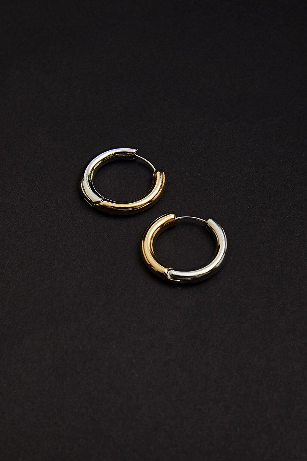 Women's Accessory Two Color Hoop Earrings