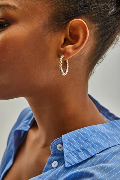 Women's Accessory Two Color Toptop Hoop Earrings