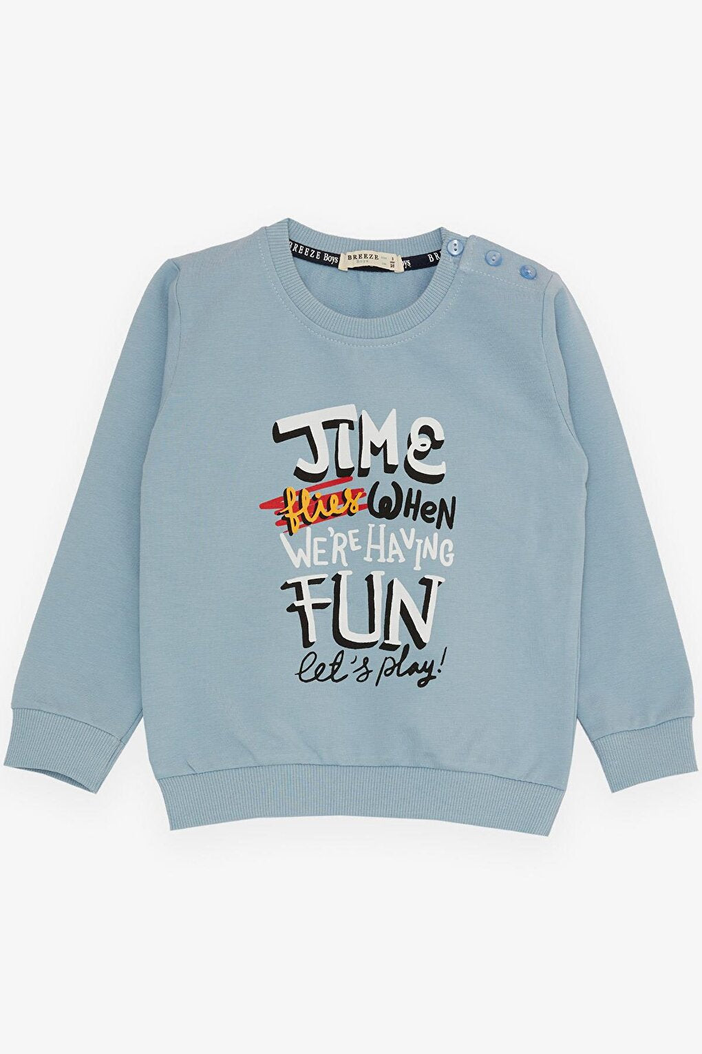 Boy's Tracksuit Set Fun Themed Text Printed Light Blue (Age 2-6)