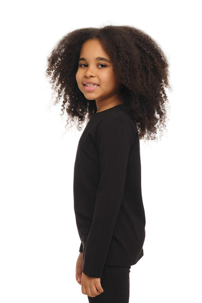 Black Unisex Crew Neck Long Sleeve T-Shirt