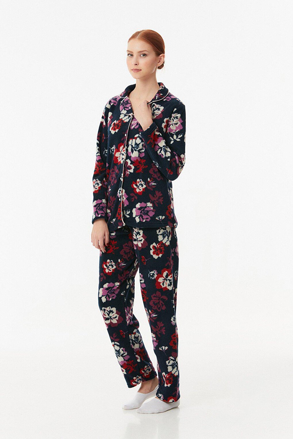 Floral Printed Buttoned Pajama Set