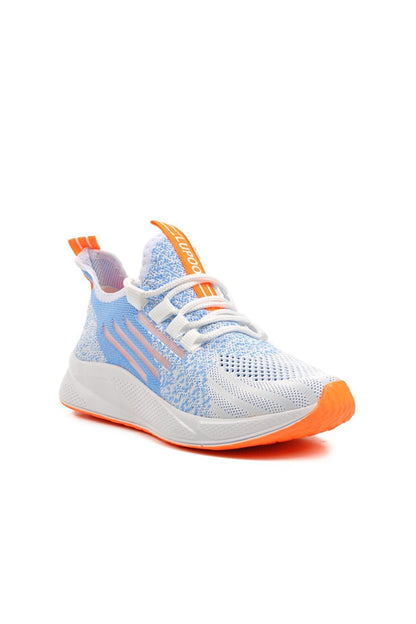 White-Phosphor Orange Mesh Sneakers 507