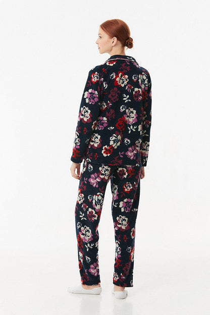 Floral Printed Buttoned Pajama Set