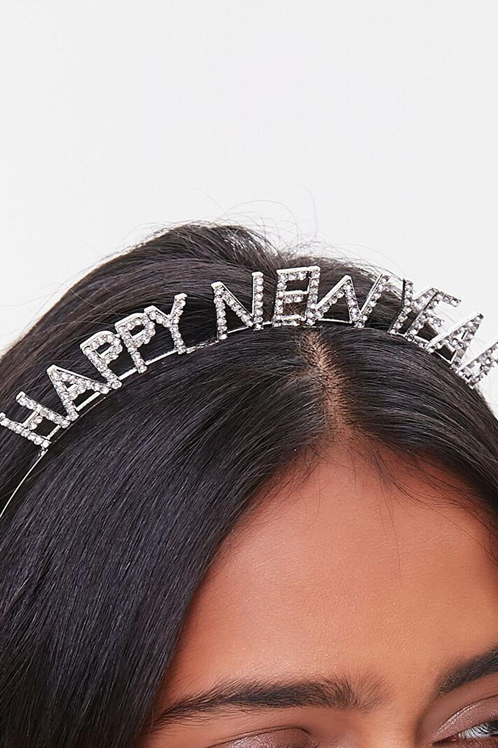 New Year's Crown Happy New Year Written Crystal Stone Crown