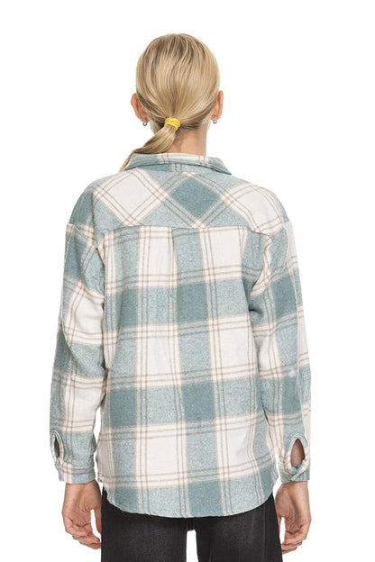 Girl's Pleated Back Plaid Shirt 9-14 Years Lx170