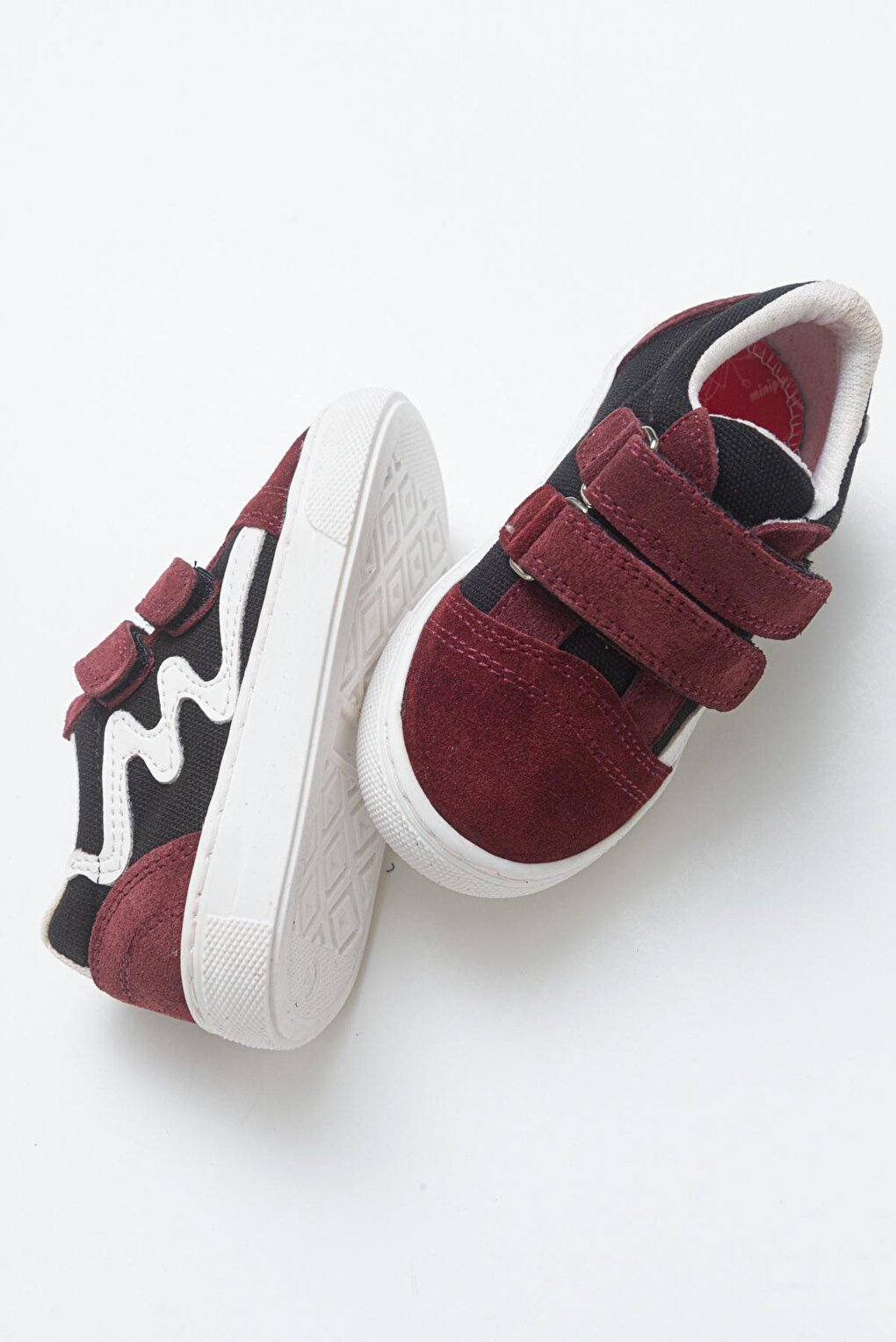 Boys' Burgundy Leather healthy Supported Sneaker Shoes