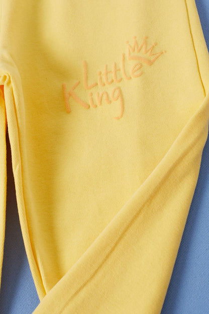 Yellow Little King Print Baby Boy Suit 17314