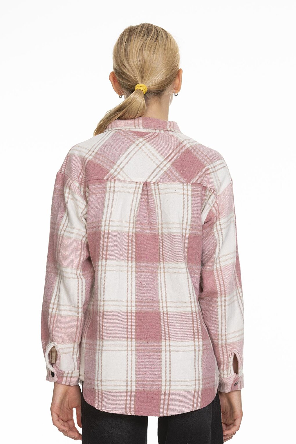 Girl's Pleated Back Plaid Shirt 9-14 Years Lx170