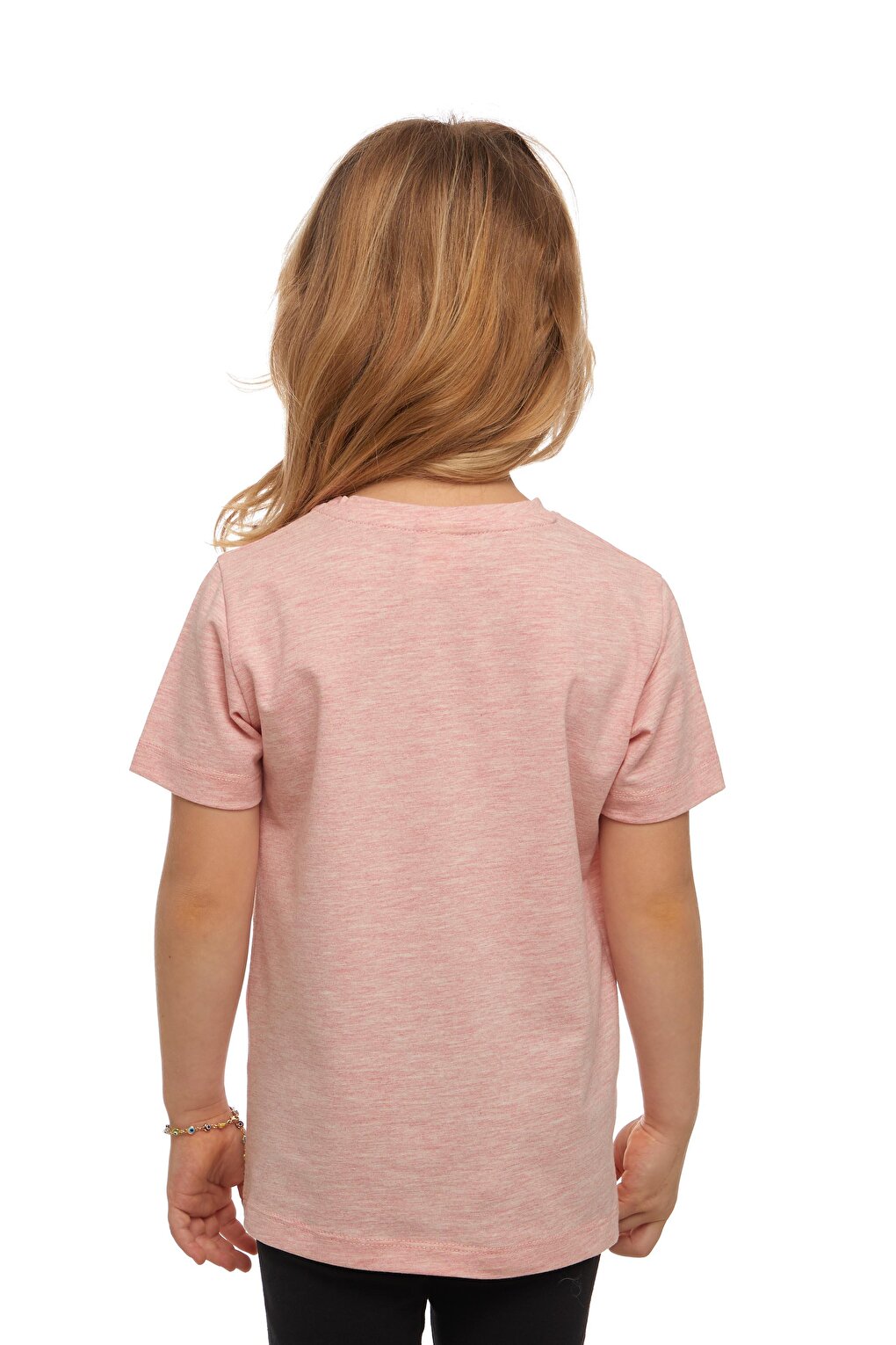 Dark Pink Melange Unisex Crew Neck Short Sleeve T-Shirt